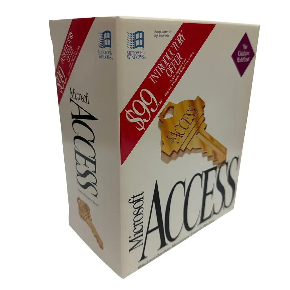 1992 Microsoft Access 1.0 for Windows Retail Box – Manuals Only, No Disks